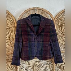 Theory Multicolor Plaid Blazer